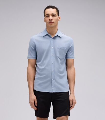 Men's Short Sleeve Merino Button-Up